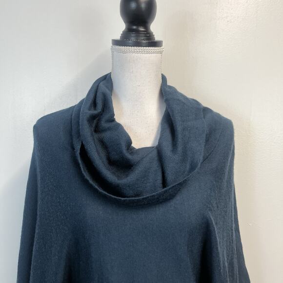 Mercer & Madison Poncho Sweater Women's Size S Teal Green Wool Oversized Boho - Picture 2 of 7